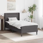 vidaXL Bedframe met matras Grijs 90 x 200 cm Kunstleer, Verzenden, Nieuw