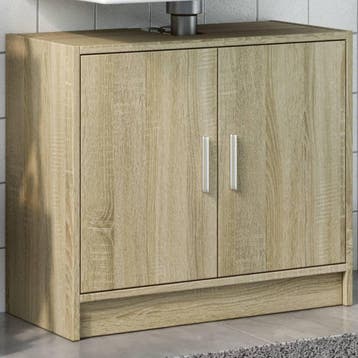 vidaXL Wastafelkast 63x29x55 cm bewerkt hout sonoma, Verzenden, Nieuw, Wastafelkast, Minder dan 100 cm
