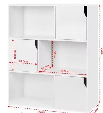 Kinderboekenkast 3 deuren 6 compartimenten, Verzenden, Nieuw