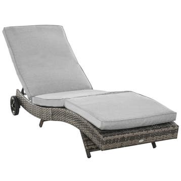 Polyrattan Zonneligstoel Tuinligstoel Met Kussen 5-traps Ver, Verzenden, Nieuw
