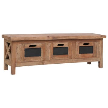 vidaXL Tv-meubel met 3 lades 120x30x40 cm massief, 100 tot 150 cm, Verzenden, Nieuw, Minder dan 100 cm