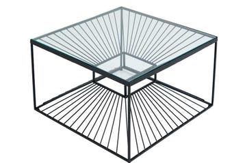 Abstracte salontafel ILLUSION 60cm zwart metaal glas, Huis en Inrichting, Tafels | Salontafels, Ophalen of Verzenden, Nieuw