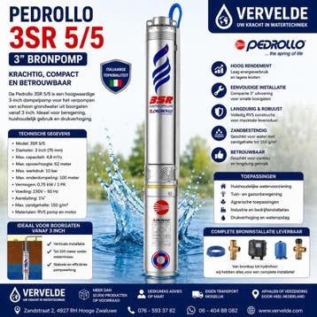 Pedrollo 3SR 5/5 – 3 Bronpomp, Ophalen of Verzenden, Nieuw, Elektrisch