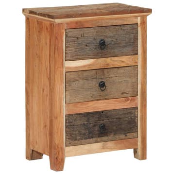 vidaXL Bijzetkast 55x33x75 cm massief acaciahout, Verzenden, Nieuw, 50 tot 100 cm, Minder dan 100 cm