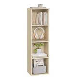 Smalle Boekenkast met 4 Vakken – Eiken Staand Opbergrek 106, Verzenden, Nieuw