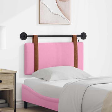 vidaXL Hangend hoofdbord Met LED-verlichting Roze Antiek PU, Verzenden, Nieuw, Overige materialen