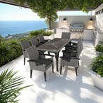 Wicker tafel Foggia 196x87x76cm - grijs, Tuin en Terras, Tuinsets en Loungesets, Verzenden, Nieuw