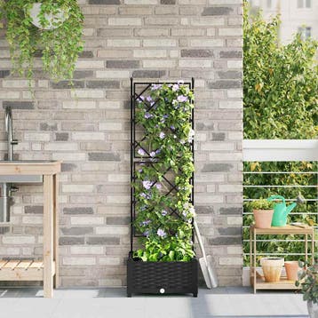 vidaXL Plantenbak Zwart 40 x 40 x 125,5 cm PP, Verzenden, Nieuw, Minder dan 60 cm
