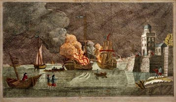 Jean François Dumont (1667–1727) - Vaisseaux en feu dans le