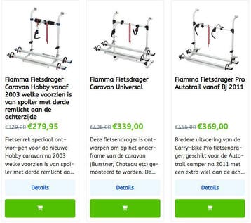 FIAMMA Fietsendragers tegen zeer scherpe prijzen te koop!, Caravans en Kamperen, Ophalen of Verzenden, Nieuw
