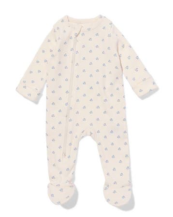 HEMA Newborn boxpakje rib bloemen ecru, Verzenden, Nieuw
