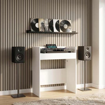 vidaXL DJ Tafel Wit 102 x 45 x 102 cm Bewerkt hout, Muziek en Instrumenten, Verzenden, Nieuw