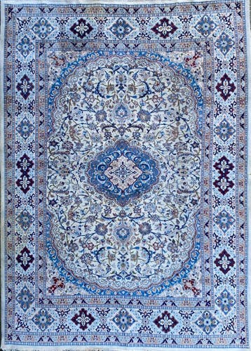 Handgeknoopt Perzisch Nain Tapijt 350 x 250 cm, Vierkant, 200 cm of meer, Ophalen of Verzenden, Zo goed als nieuw