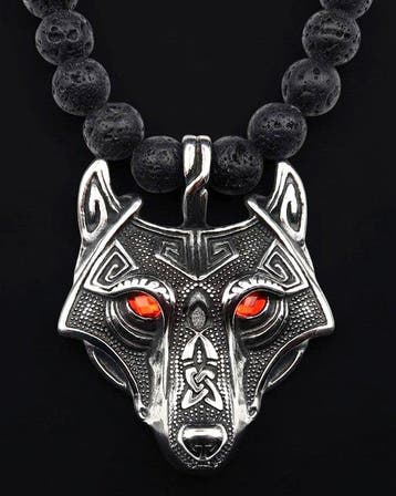 Lava steen - Viking Wolf - Spirituele bescherming en