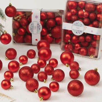 44x Kerstballen Set - Gemengde Maten 3cm/4cm - 7 Kleuren - P, Diversen, Kerst, Verzenden, Nieuw