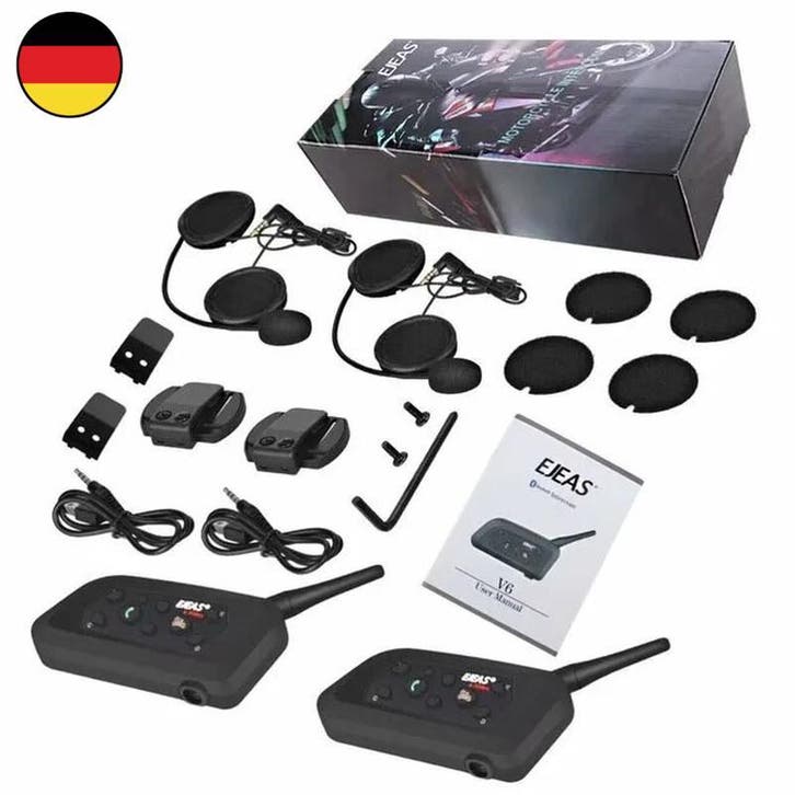 EJEAS V6 PRO 2 stuks voor 79,95 Motor headset bluetooth helm, Motoren, Accessoires | Navigatiesystemen, Nieuw, Ophalen of Verzenden