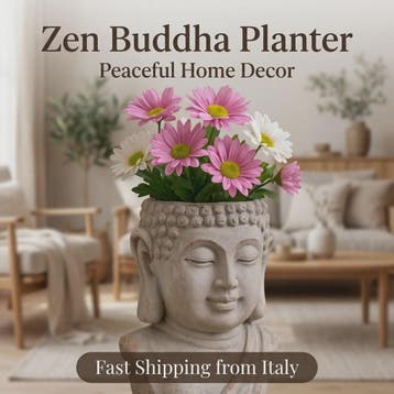 Handgemaakte Zen Boeddha Bloempot - Uniek Cadeau voor Plante, Tuin en Terras, Verzenden, Nieuw