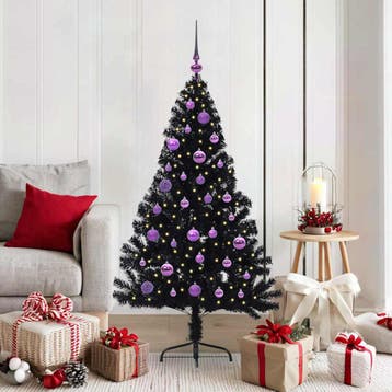 vidaXL Kunstmatig Voorverlicht Kerstboom met 150 LED Zwart, Diversen, Kerst, Verzenden, Nieuw