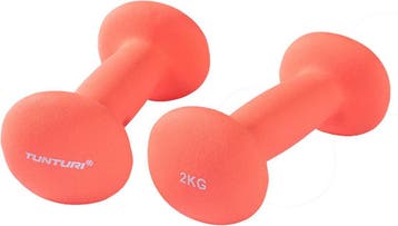 Tunturi Dumbbell set - 2 x 2,0 kg - Neopreen - Fluor Rood -, Ophalen of Verzenden, Nieuw