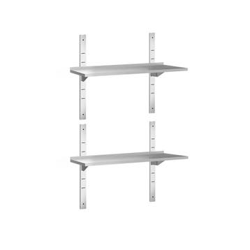 GGM Gastro | Dubbele RVS wandplank PREMIUM - 1200x300mm |, Verzenden, Nieuw in verpakking, RVS Meubilair