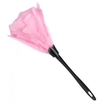 Roze stoffer met veren volwassenen - Verkleedaccessoires o.., Hobby en Vrije tijd, Verzenden, Nieuw
