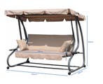 Tuin Schommelbank Verstelbaar Dak | Premium | OP=OP, Tuin en Terras, Tuinstoelen, Ophalen of Verzenden, Nieuw, Metaal, Verstelbaar