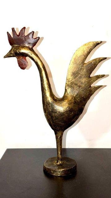 Abdoulaye Derme - sculptuur, Coq - 32 cm - Brons