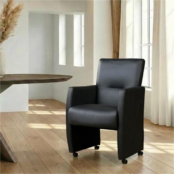 Leren eetkamerstoel Pleasure - Toledo Pacific (donkerblauw), Huis en Inrichting, Stoelen, Ophalen of Verzenden, Nieuw, Leer, Eigentijds, Modern