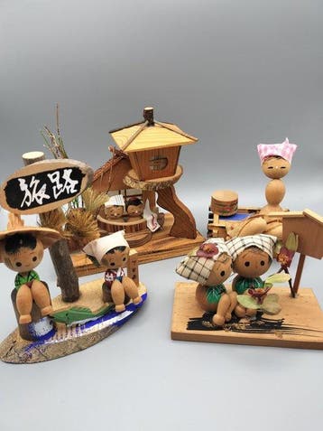 Vintage Japanse creatieve Kokeshi volkskunst - Hout - Japan