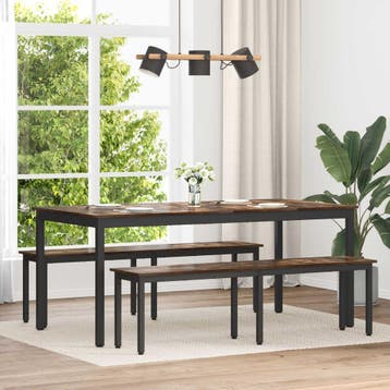 vidaXL Bank Rook Eik 160 x 35 x 45 cm Bewerkt hout, Verzenden, Nieuw, Hout