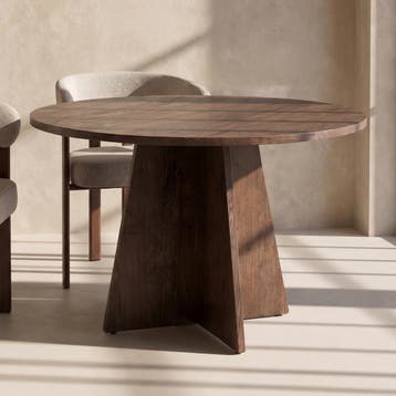 *WOONWINKEL* Ronde Eettafel Met Kruisvoet Bruin, Verzenden, Nieuw