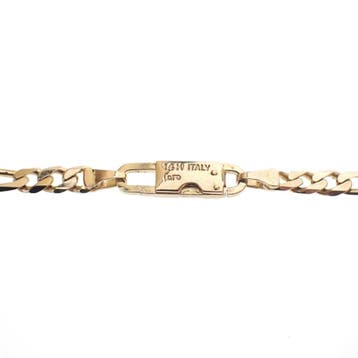 Gouden lange Figaro schakelketting, Ophalen of Verzenden, Gebruikt, Overige kleuren, Goud