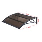[en.casa] Deurluifel Mellerud afdak 120x80 cm zwart en bruin, Verzenden, Nieuw