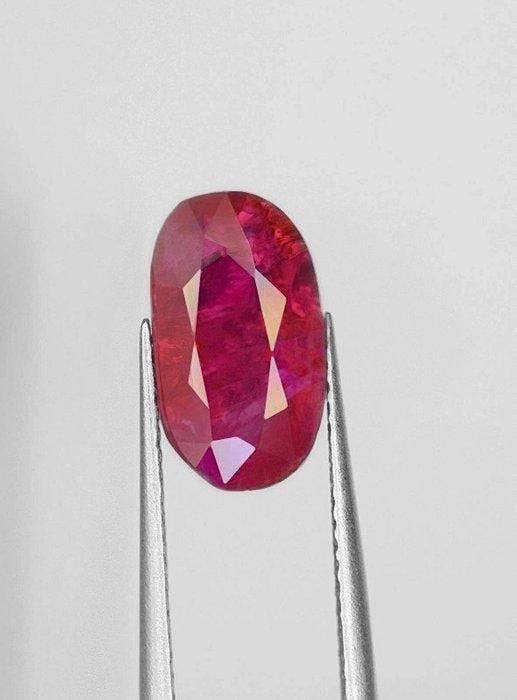 1 pcs Rood Robijn - 2.95 ct - Gem research Swiss Lab (GRS) -, Sieraden, Tassen en Uiterlijk, Edelstenen