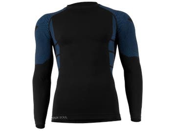 Heren thermoshirt met lange mouwen - Blauw/Zwart, Kleding | Heren, Verzenden