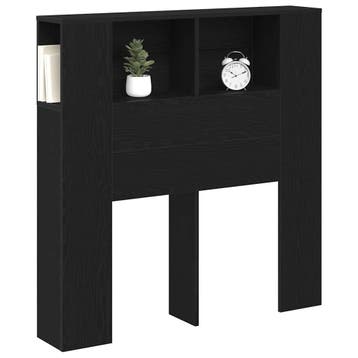 vidaXL Hoofdeinde kas Zwart Eiken Bewerkt hout, Verzenden, Nieuw, Zwart, Hout