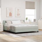 vidaXL Boxspringbed met hoofdeinde Lichtgrijs 200 x 180 cm, Huis en Inrichting, Slaapkamer | Bedden, Verzenden, Nieuw, Stof