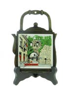 Onderzetter van gietijzer met tegeltje - Valkenburg, Verzenden, Gebruikt