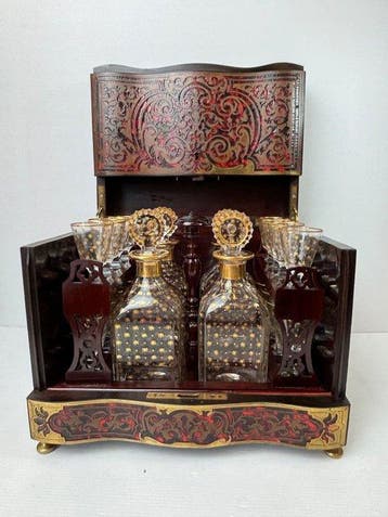 Drankkast - Napoleon III Boulle-stijl likeurenkast,