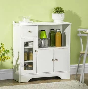 Keukenkast met Glazen Deur, Lade en Planken – 80×30×82 cm, Huis en Inrichting, Keuken | Keukenelementen, Verzenden, Nieuw