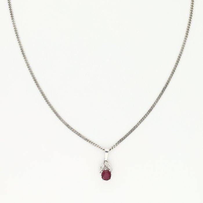 Halsketting - 18 karaat Witgoud Diamant (Natuurlijk) -, Sieraden, Tassen en Uiterlijk, Kettingen