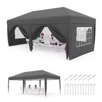 Pop-up Partytent 300x600 cm 6 Zijwanden met Wieltas, Caravans en Kamperen, Voortenten en Luifels, Verzenden, Nieuw