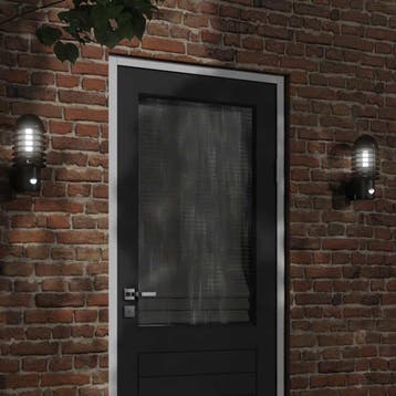 vidaXL Buitenwandlamp met sensor roestvrij staal zwart, Verzenden, Nieuw, Rvs, Wandlamp