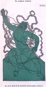 Parodie van de Laocoöngroep op spotprent (lijst optie), Verzenden