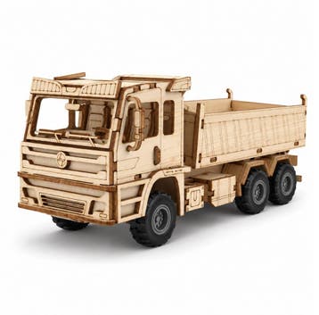 C.M. Vrachtwagen met Open Laadbak 133-delig Houten DIY Mo..., Verzenden, Nieuw