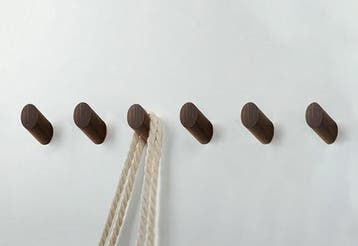 Set van 6 houten kledinghaken (kapstok), noten, Ophalen of Verzenden, Nieuw