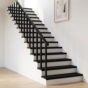 vidaXL Traplopers 4 st 70 x 30 x 2 cm Zwart Massief, Verzenden, Nieuw
