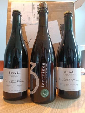 Tommie Sjef & 3Fonteinen - Kriek 2021, Sauvin 2024 & Cuvée, Nieuw