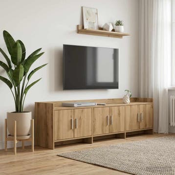 vidaXL TV-kast 168 x 33 x 47 cm Artisanaal eiken Bewerkt, Minder dan 50 cm, Verzenden, Nieuw, Minder dan 100 cm