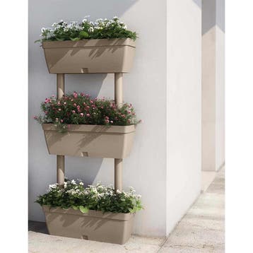 vidaXL Plantenbakken 6 st 100 cm taupe, Verzenden, Nieuw, Minder dan 60 cm, 60 cm of meer